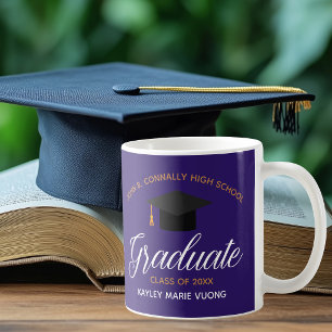 Caneca De Café Presente Personalizado de Formatura Roxo