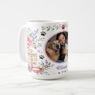 Caneca De Café Presente Personalizado de Foto Floral com Pegada d