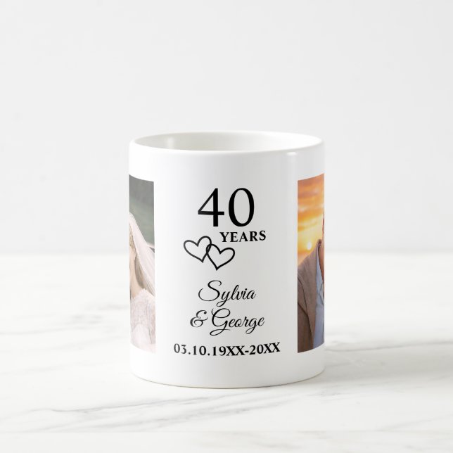 Caneca De Café Presente Personalizado de Foto para 40º Aniversári (Centro)