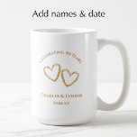 Caneca De Café Presente Personalizado de Foto para o 50º Aniversá<br><div class="desc">Adicione os nomes do casal e foto a este caneca elegante dourada de aniversário de 50 anos de casamento. O tom dourado simples e moderno não é uma folha de ouro real, mas dourado falso. Toda a tipografia elegante é editável. Personalize esta caneca especial de café com foto com os...</div>