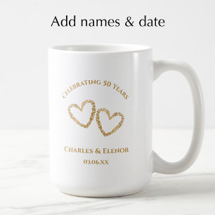 Caneca De Café Presente Personalizado de Foto para o 50º Aniversá