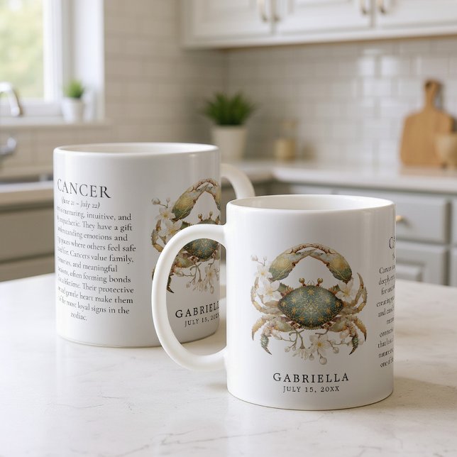 Caneca De Café Presente Personalizado de Horóscopo do Signo de Câ (Criador carregado)