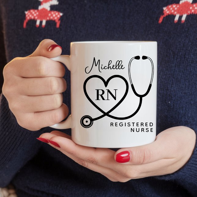 Caneca De Café Presente Personalizado de Médico para Aniversário  (Custom Name Healthcare Worker Appreciation Gift | Gift for Future Doctor MD or Nurse Practitioner NP)
