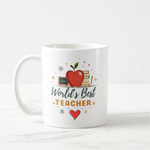 Caneca De Café Presente Personalizado de Melhor Professor do Mund
