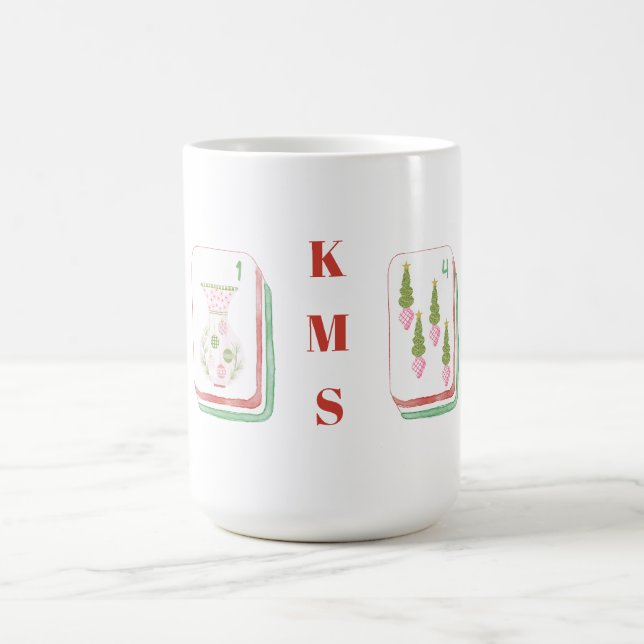 Caneca De Café Presente Personalizado de Natal Mahjong (Centro)