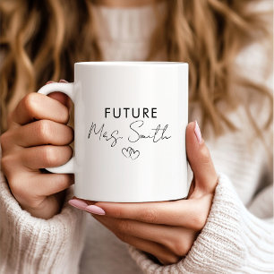 Caneca De Café Presente Personalizado de Noivado Futur Mrs