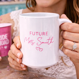 Caneca De Café Presente Personalizado de Noivado para a Futura Sr
