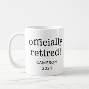 Caneca De Café Presente Personalizado de Nome e Ano de Aposentado