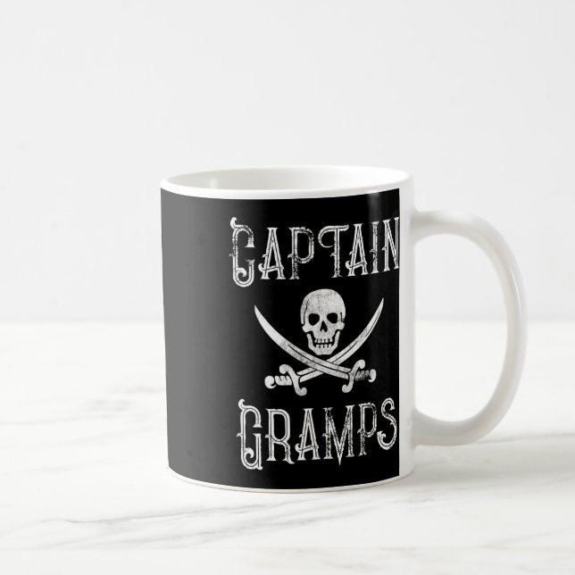 Caneca De Café Presente Personalizado de Pirata Náutico Capitão G (Direita)