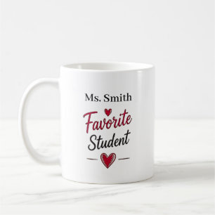 Caneca De Café Presente Personalizado de Professor Aluno Favorito