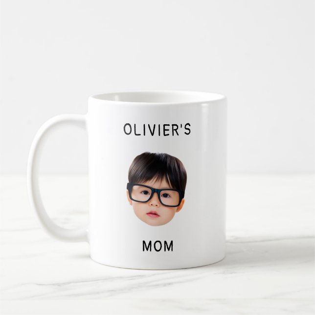 Caneca De Café Presente Personalizado de Rosto de Bebê para a Fam (Esquerda)