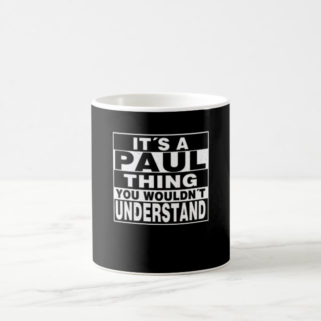 Caneca De Café Presente Personalizado de Sobrenome PAUL (Centro)