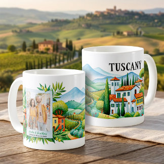 Caneca De Café Presente Personalizado de Viagem à Toscana com Fot