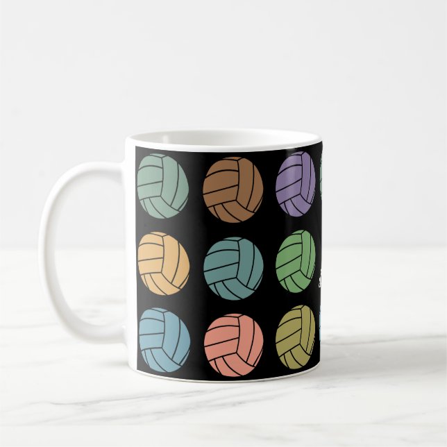Caneca De Café Presente Personalizado de Volei Inicial Amante de  (Esquerda)