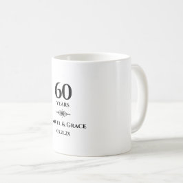 Caneca De Café Presente Personalizado Elegante de 60º Aniversário