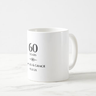 Caneca De Café Presente Personalizado Elegante de 60º Aniversário