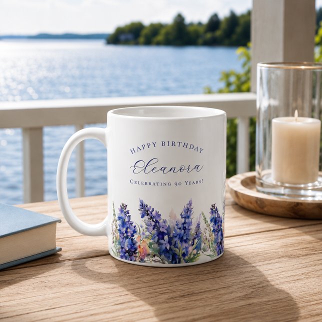 Caneca De Café Presente Personalizado Flor de Nascimento de Julho (Criador carregado)