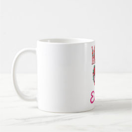 Caneca De Café Presente Personalizado Floral Coração de Mamãe
