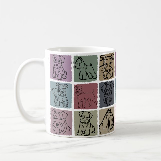 Caneca De Café Presente Personalizado para Amante de Schnauzer Mi (Esquerda)