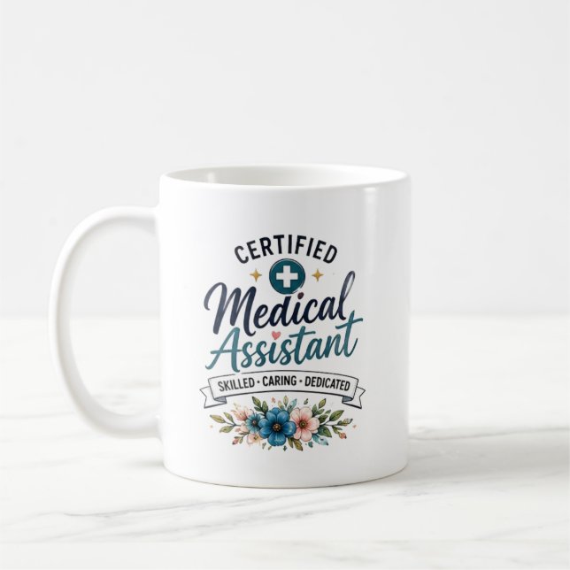 Caneca De Café Presente Personalizado para Assistente Médico Cert (Esquerda)