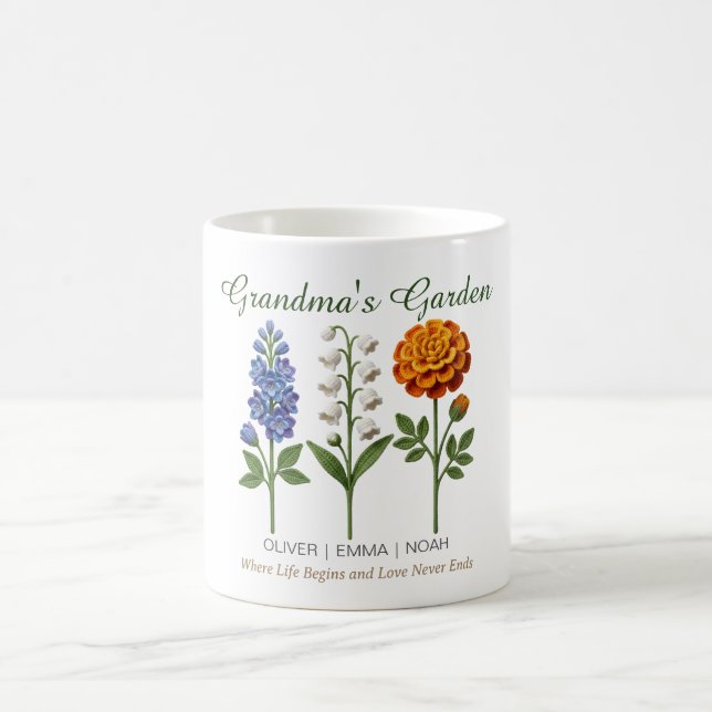 Caneca De Café Presente Personalizado para Avó Crochê Flores de N (Centro)