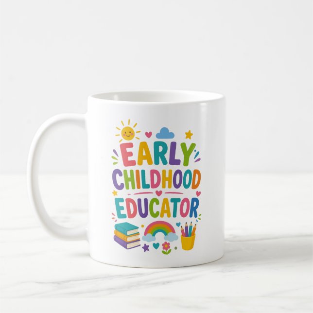 Caneca De Café Presente Personalizado para Educador de Infância (Esquerda)