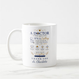 Caneca De Café Presente Personalizado para Médico | Obrigado