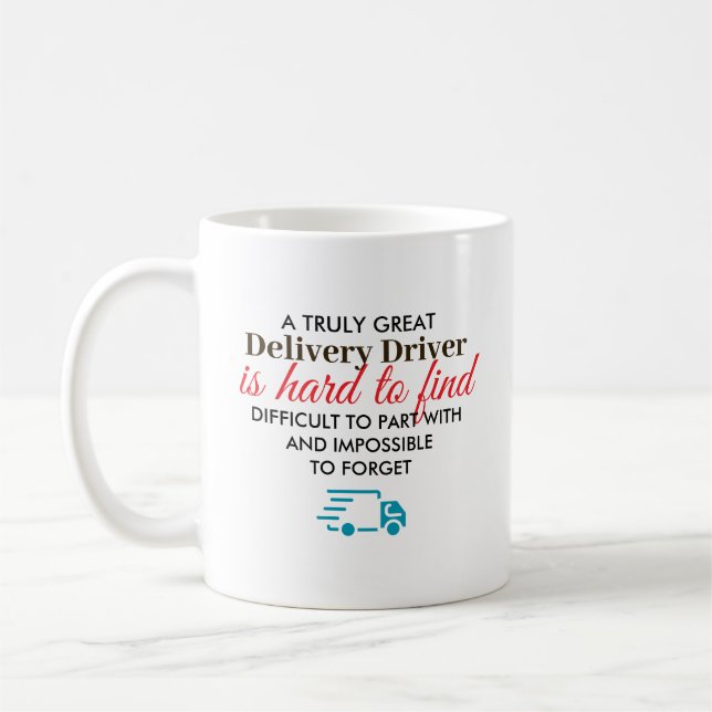 Caneca De Café Presente Personalizado para Motorista de Entrega (Esquerda)