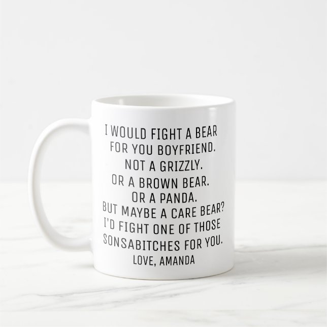 Caneca De Café Presente Personalizado para Namorado, Namorado Eng (Esquerda)