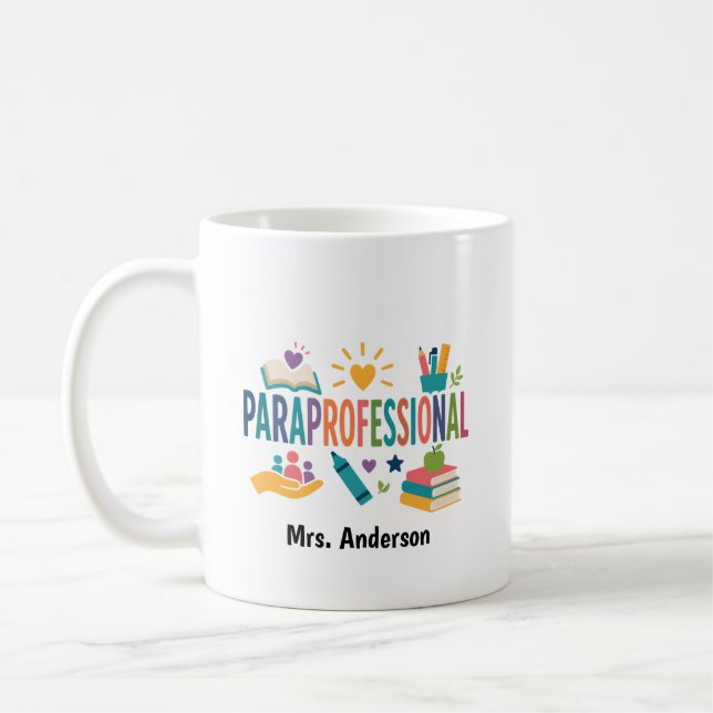 Caneca De Café Presente Personalizado para Paraprofissional (Esquerda)