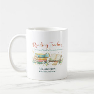 Caneca De Café Presente Personalizado para Professor de Leitura