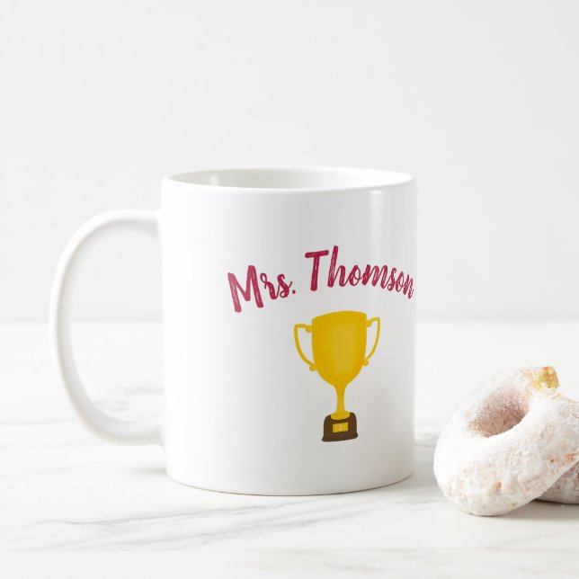Caneca De Café Presente personalizado para professor, Melhor prof (Com Donut)
