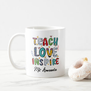 Caneca De Café Presente Personalizado para Professores: Ensine Am