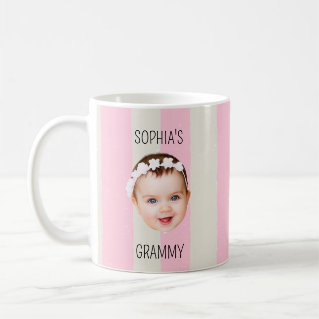 Caneca De Café Presente Personalizado Rosto Bebê Faixa Rosto Bebê (Esquerda)
