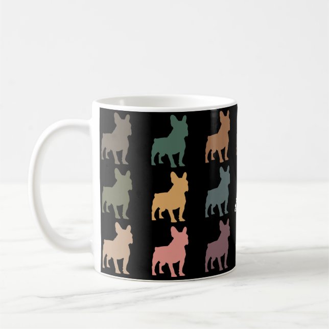 Caneca De Café Presente Retro para Amante de Bulldog Francês Vint (Esquerda)