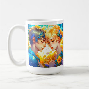 Caneca De Café Presente Romântico de Casal Animes personalizado
