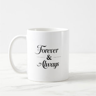 Caneca De Café Presente Romântico Minimalista para Sempre & Sempr