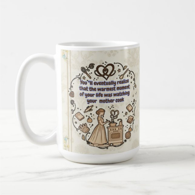 Caneca De Café Presente Sentimental Para a Mamãe Observando a Mãe (Esquerda)