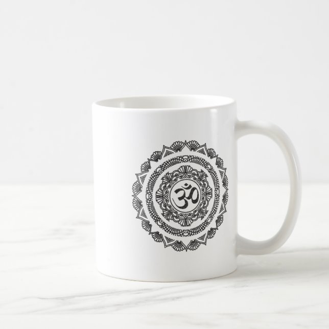 Caneca De Café Presente Símbolo Om Mandala Yoga Buda Iogue  (Direita)