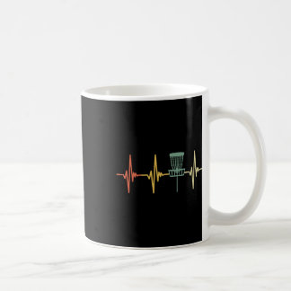 Caneca De Café Presente Vintage Disc Golf Retro Coração Batendo D