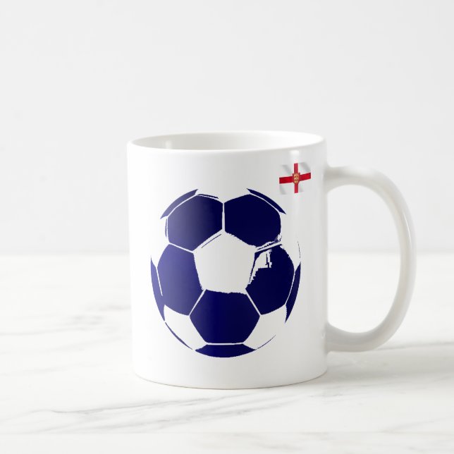 Caneca De Café Presentes azuis da bandeira de Inglaterra da bola (Direita)