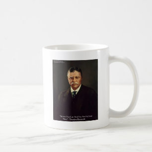 Caneca De Café Presentes/Camisas com Citação de Teddy Roosevelt "
