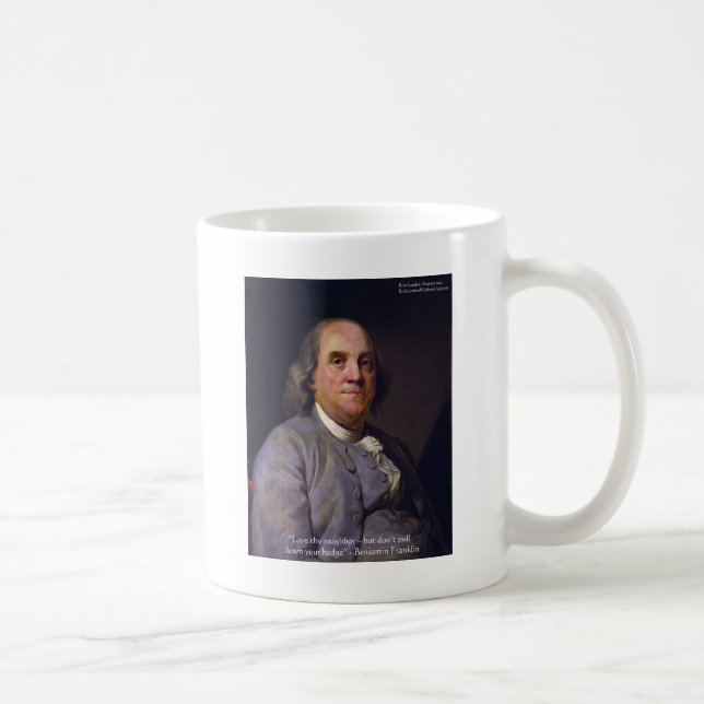 Caneca De Café Presentes com a Citação de Ben Franklin "Ama o Teu (Direita)