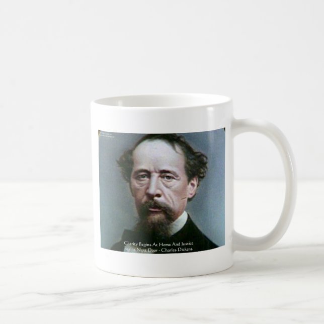 Caneca De Café Presentes com Citação "Caridade em Casa" de Charle (Direita)