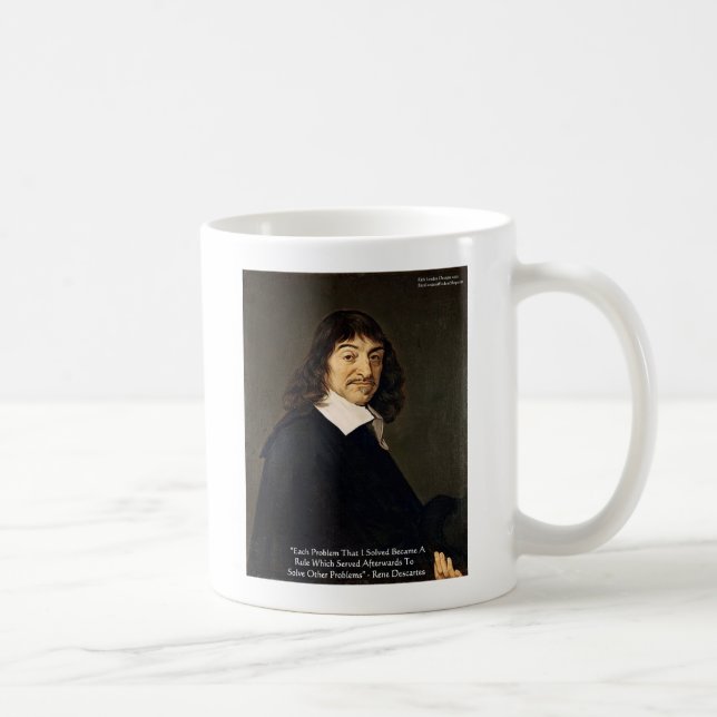 Caneca De Café Presentes com Citação de Sabedoria de René Descart (Direita)