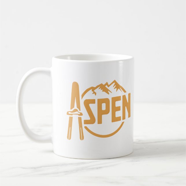 Caneca De Café Presentes da estação de esqui Goggles Aspen Snowma (Esquerda)