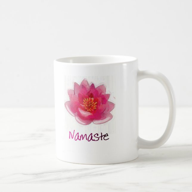 Caneca De Café Presentes da ioga de "Namaste" da flor de Lotus (Direita)
