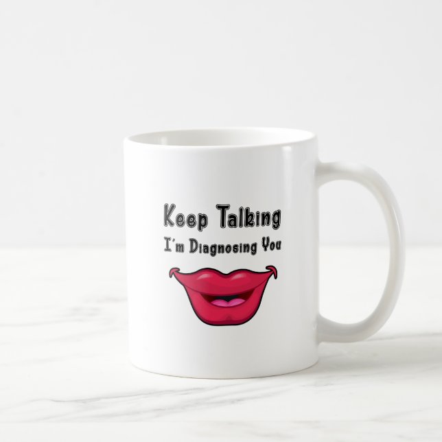 Caneca De Café Presentes da patologia da língua do discurso de (Direita)