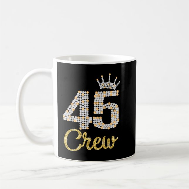 Caneca De Café Presentes de 45 anos com 45 tripulantes com 45 ano (Esquerda)