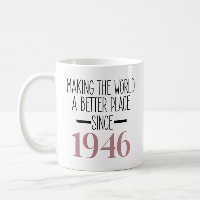 Caneca De Café Presentes de Aniversário de 80 Anos para Mulheres  (Esquerda)